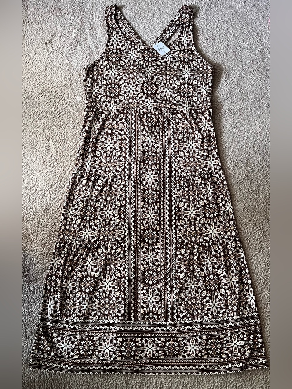 NWT J. Jill Kona ST Geometric Cross-Back Knit Midi Dress SZ LP - Picture 5 of 11